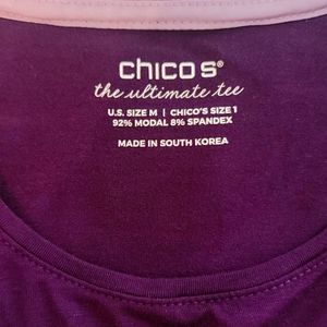 Chico's purple, long sleeve, ultimate tee size 1